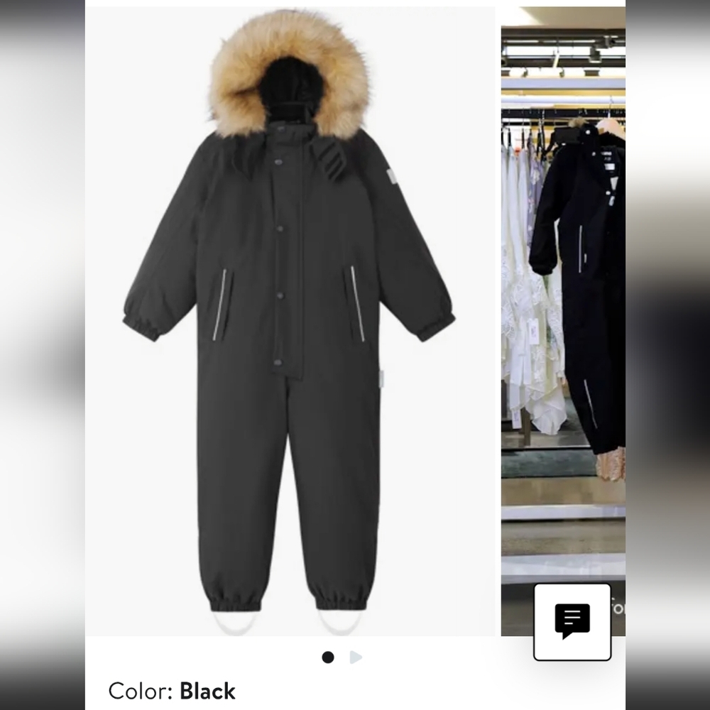 NWT Reima Floral Waterproof Weatherproof Snowsuit with Faux Fur Trim - Picture 15 of 15